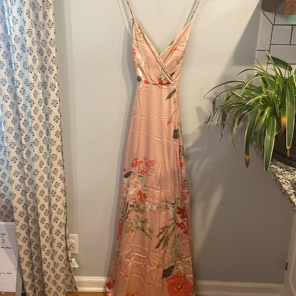 NWT* Still the One Blush Satin Maxi - Picture 5 of 8
